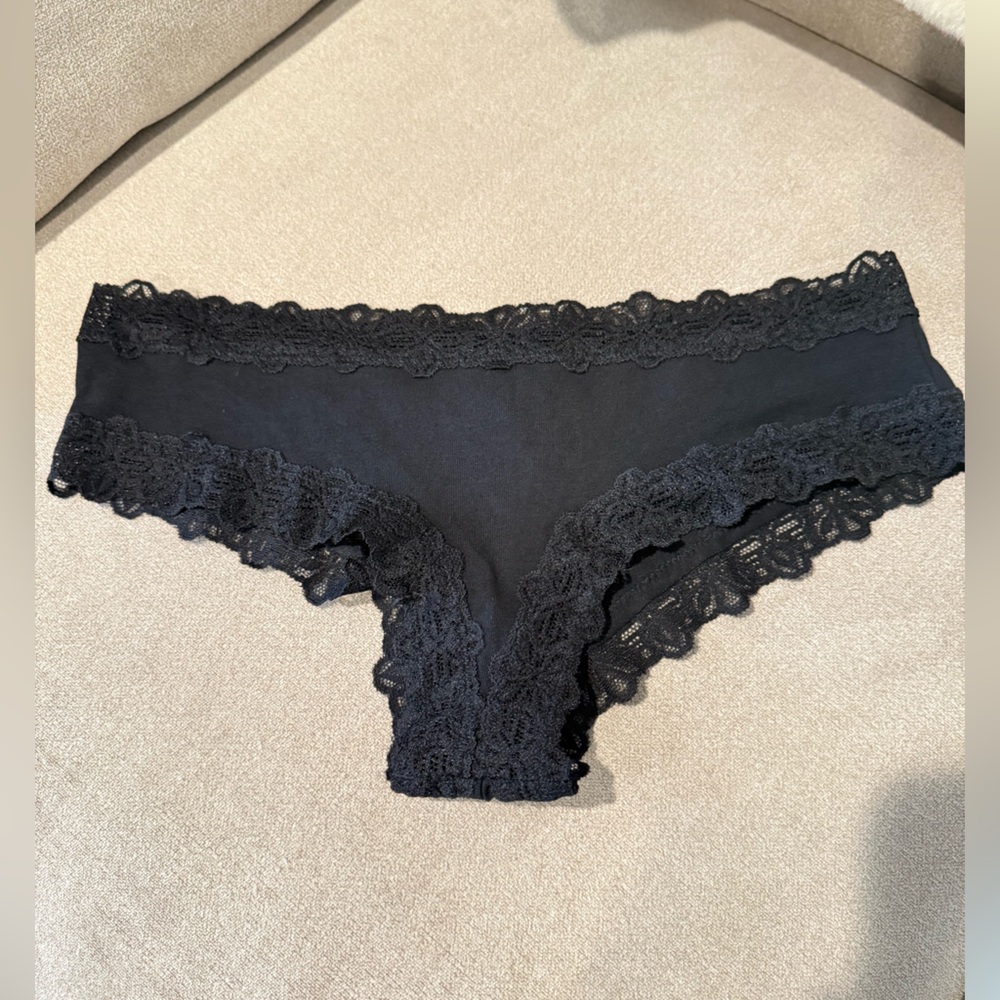 PINK Victoria's Secret Black Lace Panties